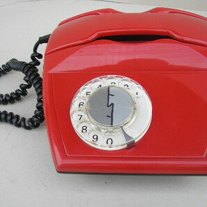 ★アンティーク電話機 赤色 日興電機製作所 ND-560 ジャンクの画像1
