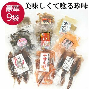 おつまみセット ギフト 9種類 珍味 おつまみ プレゼント 海鮮 お試し9種セットメール便