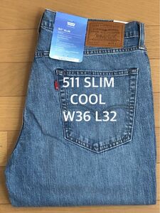 Levi's 511 SLIM FIT PERFORMANCE COOL STONEWASH W36 L32