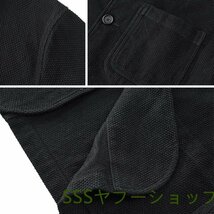 レトロ 手作り 刺し子 カバーオール 21OZ 綿100% ワークジャケット ブレザー 植物染め sashiko 上品 厚手 2XL_画像4