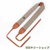 ユニバーサル 調整可能カメラショルダーネックストラップ コットン レザーベルト ニコン キャノン アクセサリーパーツ_画像6