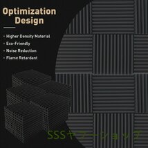 36枚のブラック音響防音フォームパネル、12x12x1インチの溝付き_画像4