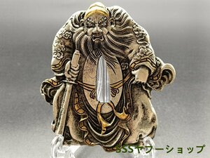 刀鍔　鍾馗の図　銅製　透かし　絵金銀　日本刀装具　刀の鍔　刀剣美術　武道具　ツバ