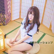 超セクシー コスプレ 可愛い 体操服トップス?パンツ 2点セット 制服 コスチューム コスプレ衣装 ネイビー×ホワイト_画像2