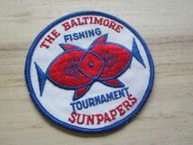 ビンテージ THE BALTIMORE SUNPAPERS FISHING TOURNAMENT ボルティモア フィッシングトーナメント ワッペン/釣り バス釣り タックル 69_画像1