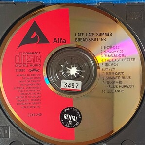 [名盤希少CD] ブレッド＆バター Late Late Summer(レイト・レイト・サマー) レンタル落ち/再生確認済/32XA-240/シティポップ/旧規格/の画像3