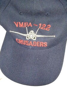 [ネイビーブルー] ミリタリー帽子 VMFA-122 CRUSADERS クルセイダーズ F-18 ホーネット 刺繍 アメリカ海兵隊 韓国製