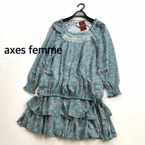 新品未使用■axes femme アクシーズファム■小花柄2ピース風チュニック■M