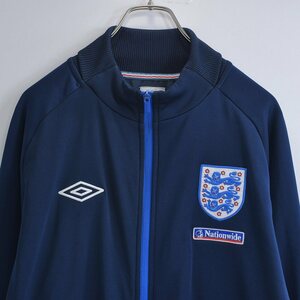 00s umbro アンブロ イングランド代表 トラックジャケット ジャージ 裏地フリース スポーツ England 刺繍デザイン