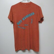 80s USA製 Tシャツ　S 茶系　ピザ　ビンテージ　オールド　アメカジ古着　sy3989_画像3