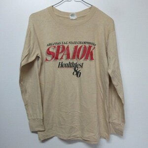 80s アメリカ製　Tシャツ S 茶　長袖　1986 コカコーラ　オールド　ンテージ　アメカジ古着　sy3906