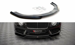 2代目 ベントレー コンチネンタルGT V8 S 後期 '15～'17 ABS フロントスプリッター スカート/スポイラー/リップ グロスブラック 未使用 V.1