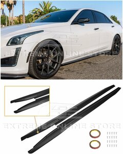 キャデラック/Cadillac CTS '14～'19 社外品 FRP製 サイドスカート/ステップ ディフューザー エクステンション エアロパーツ 未使用 未塗装