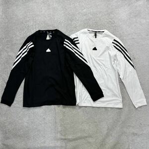 [ дешевый стоимость доставки ]adidas M размер Adidas long T 2 шт. комплект cut and sewn футболка 3 полоса длинный рукав Future Icon популярный стандартный стандартный товар 