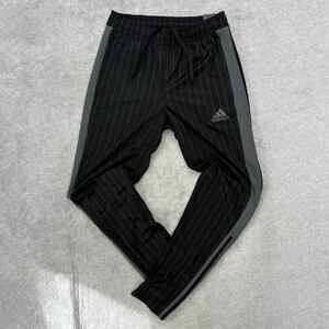 【格安送料】新品未使用 adidas Lサイズ アディダス ジャージ ストライプ ブラック 黒 グレー トラックパンツ ボトムス ジム 正規品