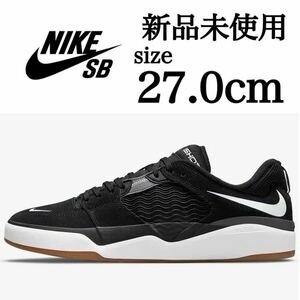 新品未使用 NIKE SB 27.0cm ナイキ エスビー Ishod Wair イショッド・ウェア スニーカー シューズ スケートボード ブラック 黒 箱無し 