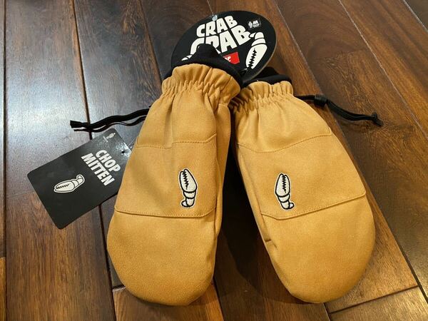 ★ クラブ グラブ チョップ ミット CRAB GRAB CHOP MITT スノーボード スノーグローブ ミトン 手袋 タンキャメル sizeM 新品未使用タグ付