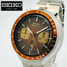 1円〜◆極希少 SEIKO セイコー 5 スポーツ Speed-Timer 茶馬◆6138-0040 クロノグラフ 自動巻/ブルヘッド/ヴィンテージ/メンズ腕時計/黒馬_画像1