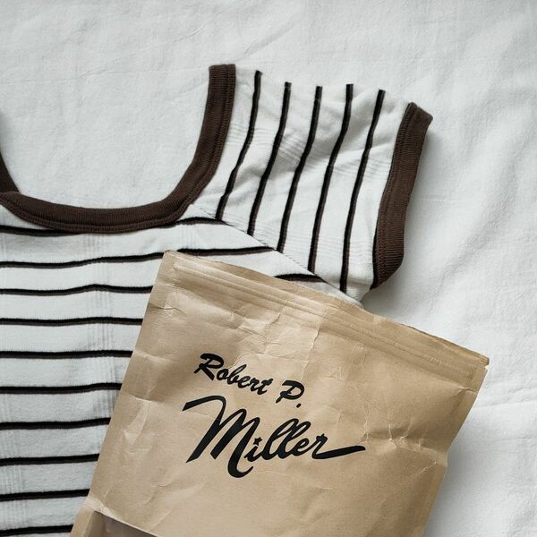 良好◎R.P.miller FRENCH SLEEVE TEE ミラーボーダーＴシャツカップ付トップスカットソーフレンチスリーブ