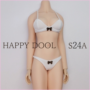 TBLeague 【Happy Doll】S24A スクールブラセット 白/リボンブラウン 下着 1/6 Phicen ファイセン