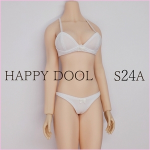 TBLeague 【Happy Doll】S24A スクールブラセット 白/リボン白 1/6 下着 Phicen ファイセン