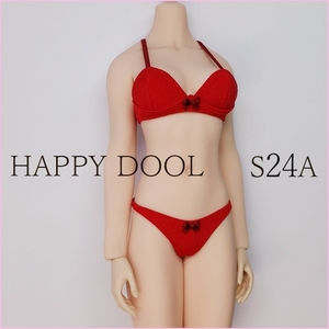 TBLeague 【Happy Doll】S24A スクールブラセット 赤/リボンダークレッド 下着 1/6 Phicen ファイセン