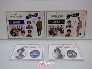 [未開封] Snow Man Johnnys’ ISLAND STORE 1st Anniversary 缶バッジセット/ステッカーセット 2点セット 目黒蓮/渡辺翔太