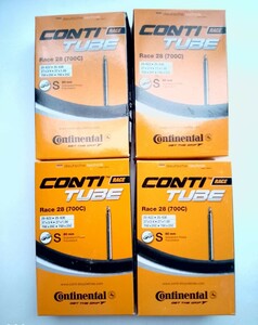 sale品 continental チューブ 80mm 4本set 純正箱付 700x20-25c 仏式 コンチネンタル