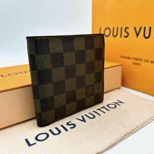 2620【美品】LOUIS VUITTON ルイヴィトン ダミエ ポルトフォイユマルコ 二つ折り財布 小銭入れ付 ウォレット N61675/CA2019