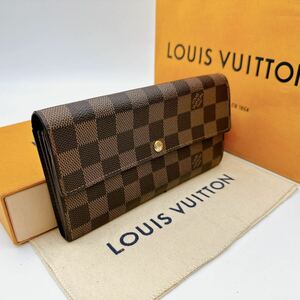 2642【美品】LOUIS VUITTON ルイヴィトン ダミエ ポルトフォイユ サラ 二つ折り財布 長財布 ウォレット N61734/CA2049