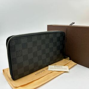 2650【極美品 付属品付】LOUIS VUITTON ルイヴィトン ダミエ グラフィット ジッピーオーガナイザー 長財布 ウォレット N63077/CA4100の画像2