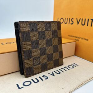 2676【希少】【未使用品】LOUIS VUITTON ルイヴィトン ダミエ ポルトフォイユ マルコ 100周年記念 二つ折り財布 ウォレット N61675/CA0927の画像2