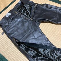 【サイズ34相当】Langlitz Leathers Pants◆ラングリッツレザーパンツ◆ブラック◆ゴートスキン◆サイドジッパー仕様_画像7