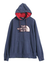 ノースフェイス サガラ ワッペン スウェット フード パーカー メンズ M 古着 The North Face プルオーバー 刺繍 裏起毛 トレーナー 2トーン_画像1