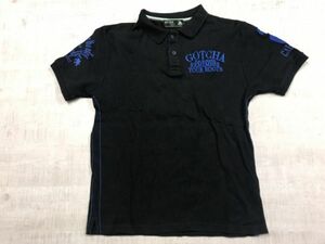 ガッチャ ゴルフ GOTCHA GOLF ラグジュアリー スポーツ サーフ ネオお兄系 Y2K 00s 鹿の子 半袖ポロシャツ メンズ 刺繍 L 黒