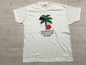 USA製 SCREEN STARS スクリーンスターズ製 オールド 80s エミレーツ・ゴルフ・クラブ ドバイ 半袖Tシャツ カットソー メンズ XL 白