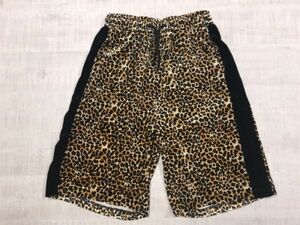 MIXIE Heisei era lock girl Y2K 00s old clothes leopard print Leopard side line Easy Short half velour pants bottoms lady's L