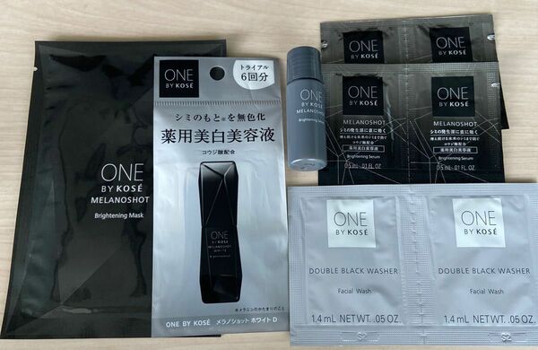 ONE BY KOSE メラノショット ホワイトD メラノショットW ミニボトル9ml シート状美白マスク　洗顔料