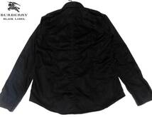 大人気サイズ L(3) 美品 バーバリーブラックレーベル BURBERRY BLACK LABEL グレーホース刺繍 スナップボタンデザイン ブラックシャツ_画像3