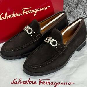 ☆超人気デザイン☆Salvatore Ferragamo サルヴァトーレフェラガモ ガンチーニ ローファー スエード 7 GENEVA 2 ジュネーブ 25CM GANTINI