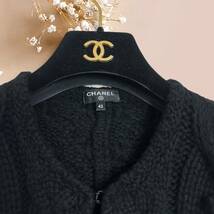 極美品☆カシミヤ☆CHANEL シャネル ココボタン ボレロ ニット カーディガン クロップド 黒 ブラック cashmere P54 ココマーク ポンチョ_画像4