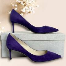 ☆人気モデル☆JIMMY CHOO ジミーチュウ ROMY60 ハイヒール スエード アメジスト AMETHYST ルーミー パンプス ネイビー 紺 レインシューズ_画像4