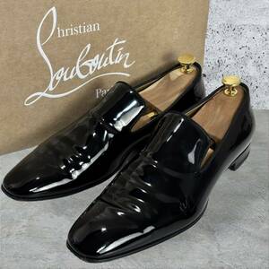 美品☆現行品☆Christian Louboutin クリスチャンルブタン DANDELION FLAT PATENT ダンデライオン パテント ローファー 黒 ブラック 41 