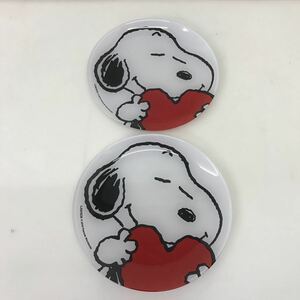 131　中古　スヌーピー×Lawsonコラボ商品　ガラスプレート　2枚セット　Lawsonノベルティ　2016　Peanuts Woildwide　