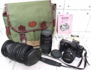 Canon EOS Kiss PANORAMA フィルムカメラ ZOOM LENS EF 75-300mm 1:4-5.6 EOSキャリーバッグ 付属品等まとめて 画像にてご判断下さい 