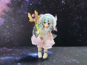 春告星の魔法使い　ガシャポンクエスト　銀髪のエルフサイズ　ハンドメイド　衣装　布服　ドレス　ドール服