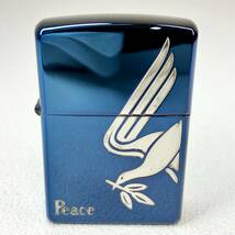 【ZIPPO】ジッポー THE PEACE DESIGN ザ・ピース・デザインキャンペーン JTオリジナル 懸賞品 ブルーチタンコーティング 2007年製 _画像1