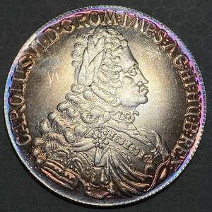 オーストリア古銭　骨董品　ジョセフ1世 1724年 ターレル 銀貨　約29.91g硬貨　盾と王冠　一円貨幣　コインコレクション 