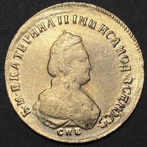 レア　ロシア帝国古銭　1779約5.29g エカチェリーナ2世　小型金貨　一円貨幣　硬貨骨董品コインコレクション　エラーコイン　