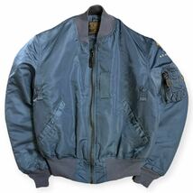 ALPHA INDUSTRIES アルファ 90s 米国製 50's復刻 VINTAGEモデル MA-1 サイズM ネイビー MADE IN USA エアフォースブルー USAF ミリタリー_画像1